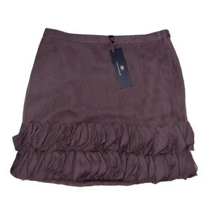 Banana Republic Monogram NEW 100% Silk Ruffled Mini Skirt Sz 4